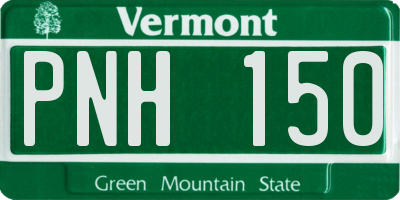 VT license plate PNH150