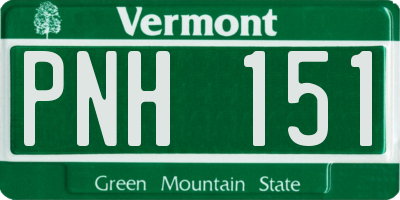 VT license plate PNH151