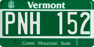 VT license plate PNH152