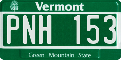 VT license plate PNH153