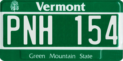 VT license plate PNH154