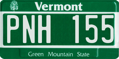 VT license plate PNH155