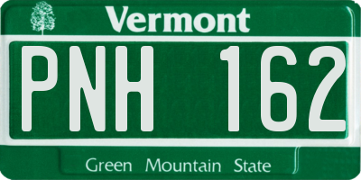 VT license plate PNH162