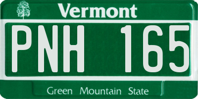 VT license plate PNH165