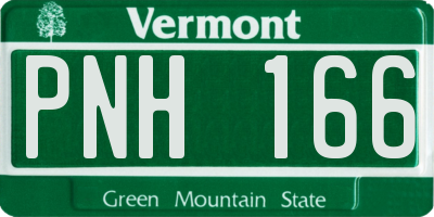 VT license plate PNH166