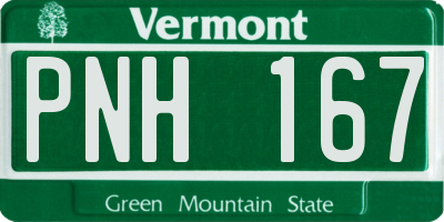 VT license plate PNH167