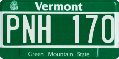 VT license plate PNH170