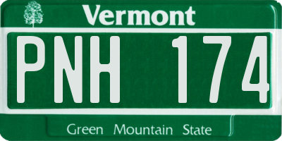 VT license plate PNH174