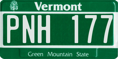 VT license plate PNH177