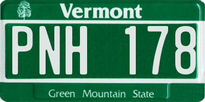 VT license plate PNH178