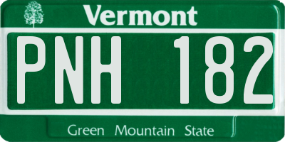 VT license plate PNH182