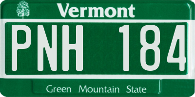 VT license plate PNH184