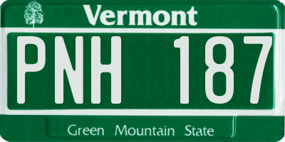 VT license plate PNH187