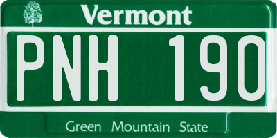 VT license plate PNH190