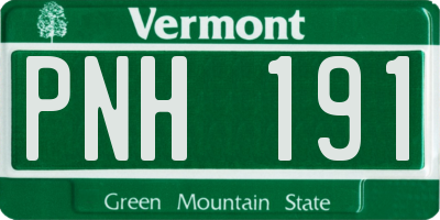 VT license plate PNH191