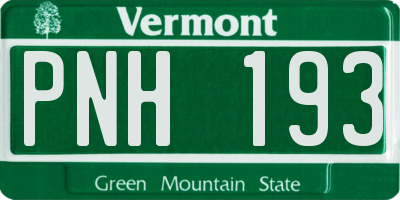 VT license plate PNH193