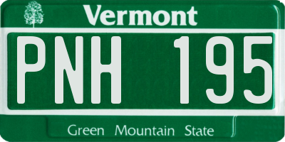 VT license plate PNH195