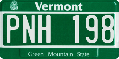 VT license plate PNH198