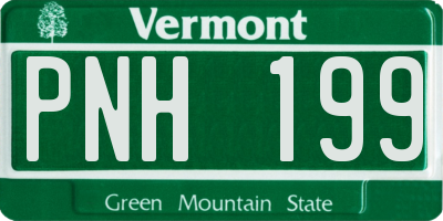 VT license plate PNH199