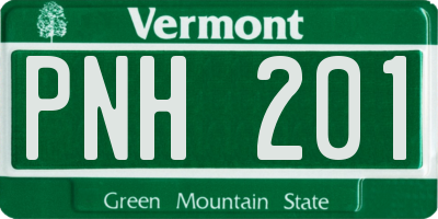 VT license plate PNH201