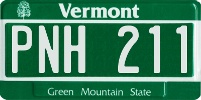 VT license plate PNH211