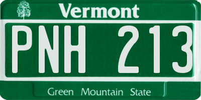 VT license plate PNH213