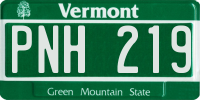 VT license plate PNH219
