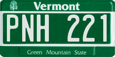 VT license plate PNH221