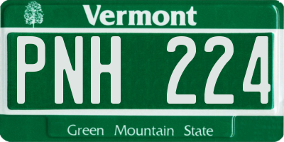 VT license plate PNH224