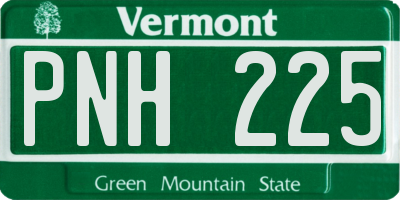 VT license plate PNH225