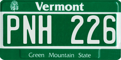 VT license plate PNH226