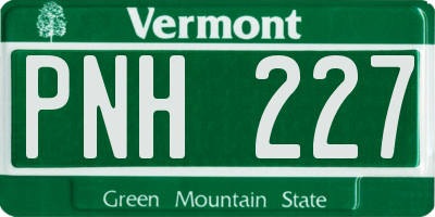 VT license plate PNH227