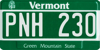 VT license plate PNH230