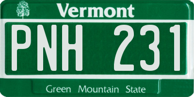 VT license plate PNH231