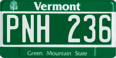 VT license plate PNH236