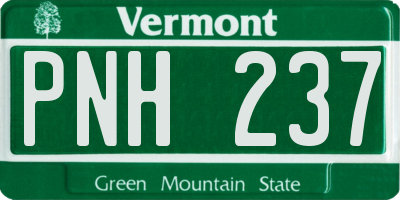 VT license plate PNH237