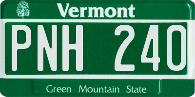VT license plate PNH240