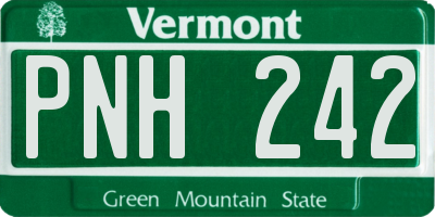 VT license plate PNH242