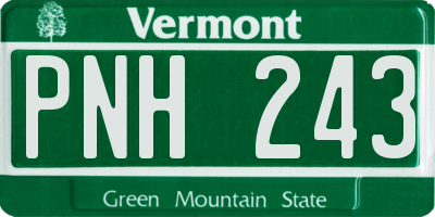 VT license plate PNH243