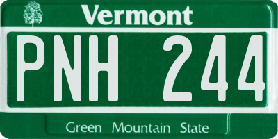 VT license plate PNH244