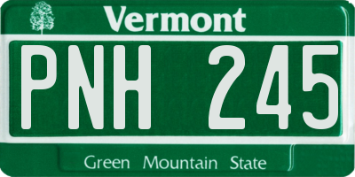 VT license plate PNH245