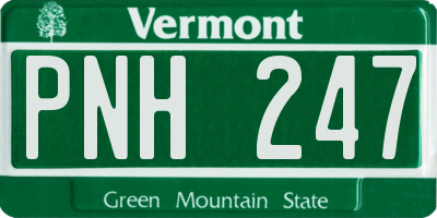 VT license plate PNH247