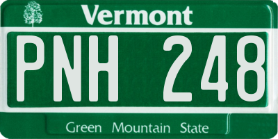 VT license plate PNH248