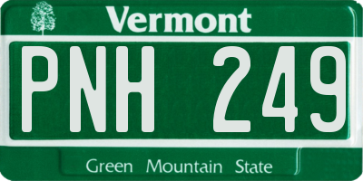 VT license plate PNH249