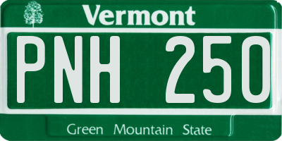 VT license plate PNH250
