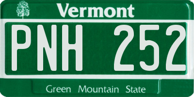 VT license plate PNH252