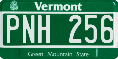 VT license plate PNH256