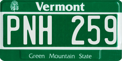 VT license plate PNH259