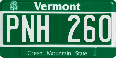 VT license plate PNH260