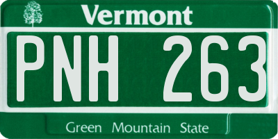 VT license plate PNH263